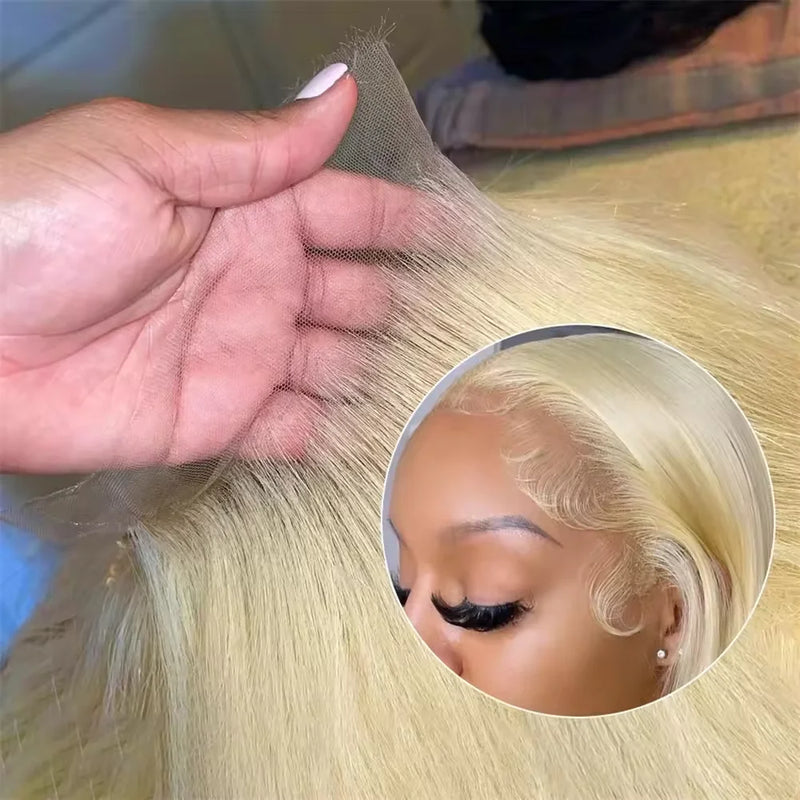 Honey Blonde Lace Frontal Human Hair Wigs
