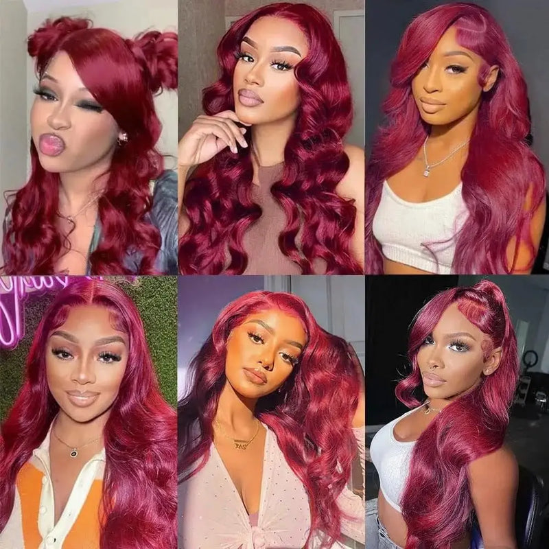 Wine Red Body Wave Brazilian Remy Real Hair