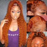 Orange Ginger 13x6 Lace Frontal Deep Wave Wig