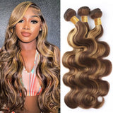 P4/27 Human Hair Bundles Body Wave Ombre Blonde