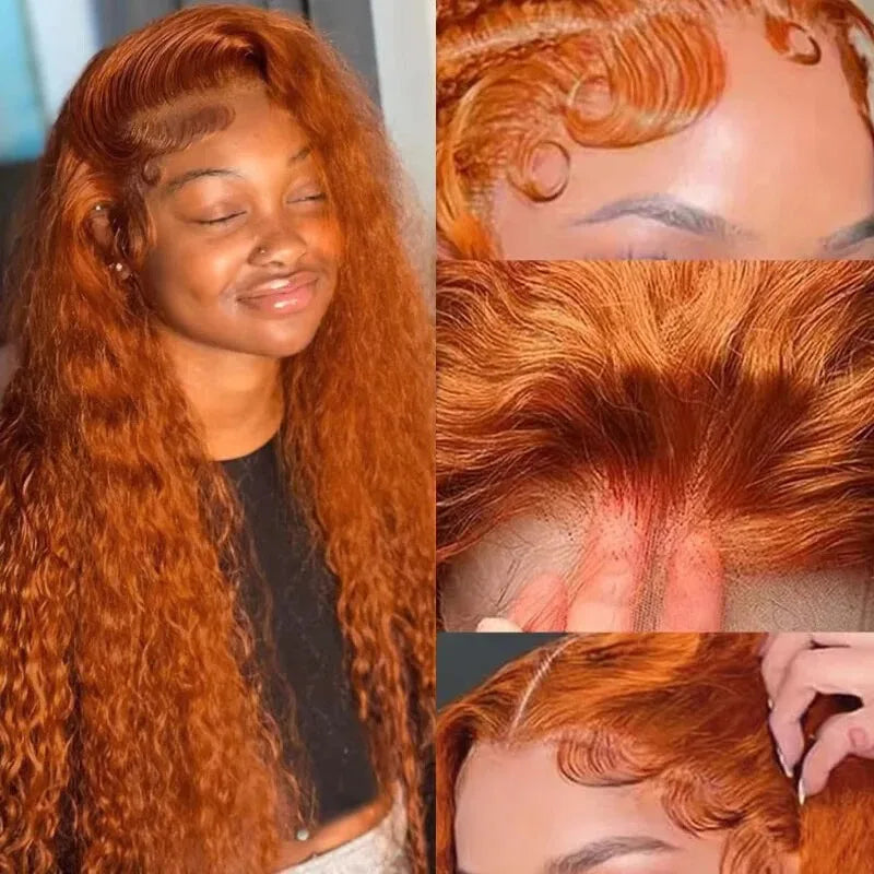 Orange Ginger 13x6 Lace Frontal Deep Wave Wig
