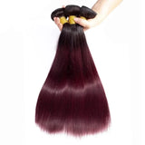 1b/99j Straight Bundles Human Hair Ombre Brown Bundles 100g/pc