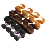 Brazilian Hair T1B/4/27 Ombre Color 1/2/3 Bundles Body Wave Human Virgin Hair