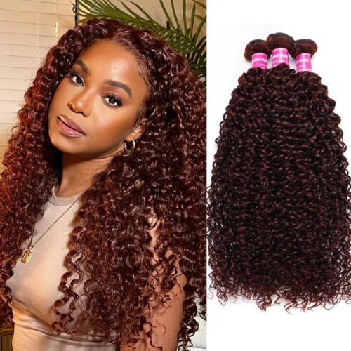 Reddish Brown Curly Hair Bundles