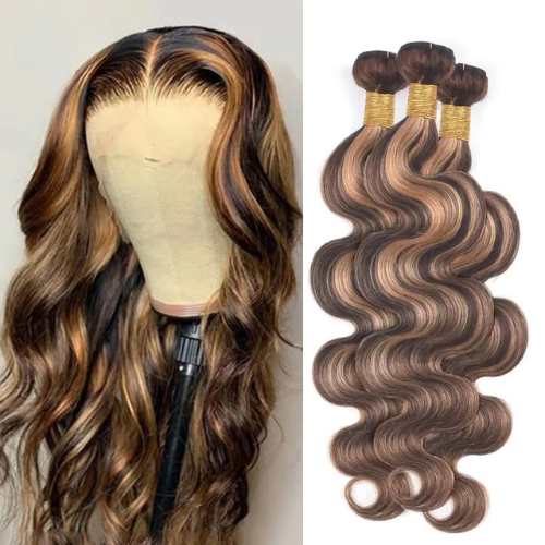 Bone Body Human Hair Bundles P4/30 Brown