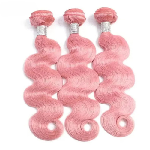 4X4 Light Pink Colored Hair Weave Bundles